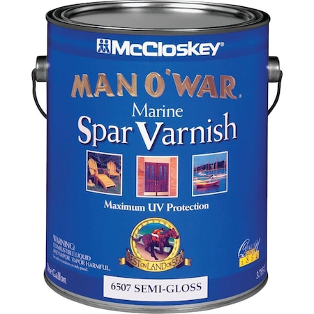 Mccloskey Man O'War VOC Semi-Gloss Spar Interior & Exterior Varnish, Gallon 080.0006507.007